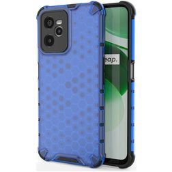 Mobigear Honeycomb Realme C35 Hoesje Hardcase Backcover Shockproof - Blauw