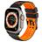 Mobigear Aero Armor Siliconen Apple Watch Bandje Gespsluiting - 49/46/45/44 mm - Zwart / Oranje