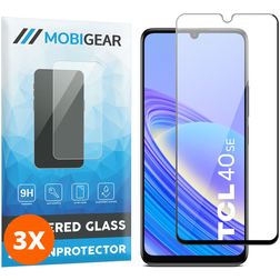 Mobigear Premium TCL 40 SE Glazen Screenprotector - Case Friendly - Zwart (3-Pack)