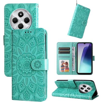 Mobigear Sunflower Xiaomi Redmi 14C Hoesje Bookcase Portemonnee - Groen