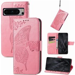 Mobigear Butterfly Google Pixel 8 Pro Hoesje Bookcase Portemonnee - Roze