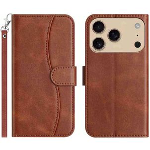 Mobigear S Line iPhone 17 Pro Hoesje Bookcase Portemonnee - Bruin
