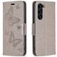 Mobigear Butterfly Samsung Galaxy S23 Plus Hoesje Bookcase Portemonnee - Grijs