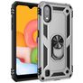 Mobigear Armor Ring Samsung Galaxy A01 Hoesje Hardcase Backcover Shockproof met Ringhouder - Zilver