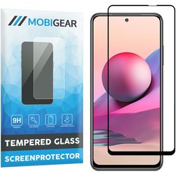 Mobigear Premium Xiaomi Redmi Note 10S Glazen Screenprotector - Case Friendly - Zwart