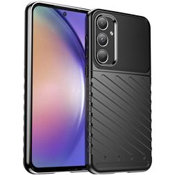 Mobigear Groove Samsung Galaxy A55 Hoesje Flexibel TPU Backcover - Zwart