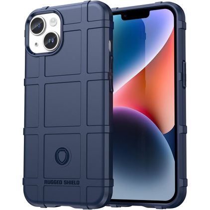 Mobigear Rugged Shield iPhone 15 Plus Hoesje Flexibel TPU Backcover Shockproof - Blauw