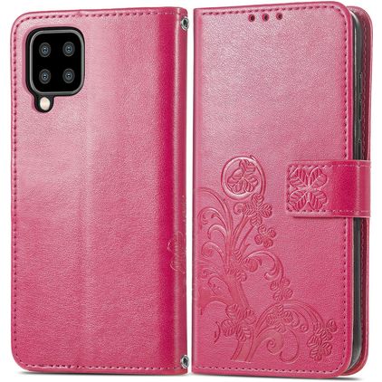 Mobigear Clover Samsung Galaxy A22 5G Hoesje Bookcase Portemonnee - Magenta