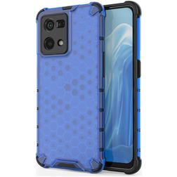 Mobigear Honeycomb OPPO Reno 7 4G Hoesje Hardcase Backcover Shockproof - Blauw
