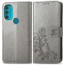 Mobigear Clover Motorola Moto G71 5G Hoesje Bookcase Portemonnee - Grijs