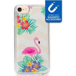 My Style Magneta iPhone 8 Hoesje Flexibel TPU Backcover - Flamingo