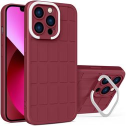 Mobigear Cube iPhone 14 Plus Hoesje Hardcase Backcover met Standaard - Rood