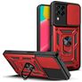 Mobigear Armor Ring Cam Slide Samsung Galaxy M53 Hoesje Hardcase Backcover Shockproof met Ringhouder - Rood