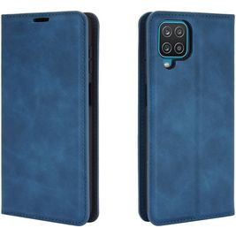 Mobigear Retro Slim Samsung Galaxy A12 Hoesje Bookcase Portemonnee - Blauw