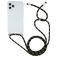 Mobigear Lanyard iPhone 12 Pro Max Flexibel TPU Hoesje met koord - Transparant / Groen