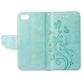Mobigear Flowers iPhone SE (2020) Hoesje Bookcase Portemonnee - Turquoise