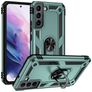 Mobigear Armor Ring Samsung Galaxy S22 Hoesje Hardcase Backcover Shockproof met Ringhouder - Groen