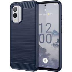Mobigear Brushed Slim Nokia X30 Hoesje Flexibel TPU Backcover - Blauw