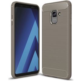 Mobigear Brushed Slim Samsung Galaxy A8 (2018) Hoesje Flexibel TPU Backcover - Grijs Mobigear Brushed Slim Samsung Galaxy A8 (2018) Hoesje Flexibel TPU Backcover - Grijs