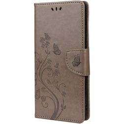 Mobigear Flowers Xiaomi Redmi Note 10 5G Hoesje Bookcase Portemonnee - Grijs