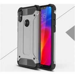 Mobigear Outdoor Motorola One Power Hoesje Hardcase Backcover Shockproof - Grijs