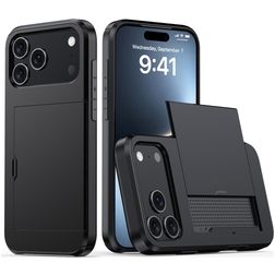 Mobigear Card iPhone 18 Pro Hoesje Hardcase Backcover Shockproof met Pasjeshouder - Zwart