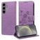 Mobigear Flowers Samsung Galaxy S25 Hoesje Bookcase Portemonnee - Paars