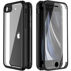 Valenta Full Cover iPhone 8 Hoesje Gehard Glas Backcover Shockproof - Zwart