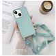 Mobigear Lanyard iPhone 14 Siliconen Hoesje met koord - Turquoise