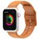 Mobigear Dashed Siliconen Apple Watch Bandje Gespsluiting - 42/41/40/38 mm - Cognac