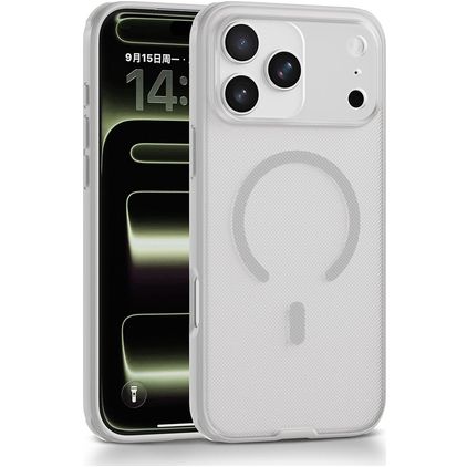 Mobigear Shockproof Grip iPhone 17 Pro Max MagSafe Hoesje Hardcase Backcover - Wit
