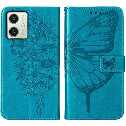 Mobigear Butterfly Motorola Moto G54 Hoesje Bookcase Portemonnee - Blauw