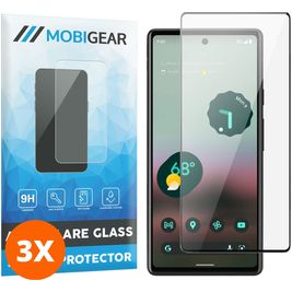 Mobigear Premium Google Pixel 7a Glazen Screenprotector - Case Friendly - Zwart (3-Pack)