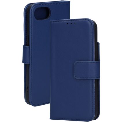 Mobiparts iPhone 17e Hoesje Echt Leer Bookcase Portemonnee - Blauw