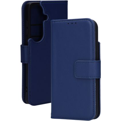Mobiparts Wallet Samsung Galaxy S26 MagSafe Hoesje Echt Leer Bookcase Portemonnee - Blauw