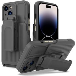 Mobigear Explorer iPhone 14 Pro Hoesje Hardcase Backcover Shockproof met Standaard - Grijs