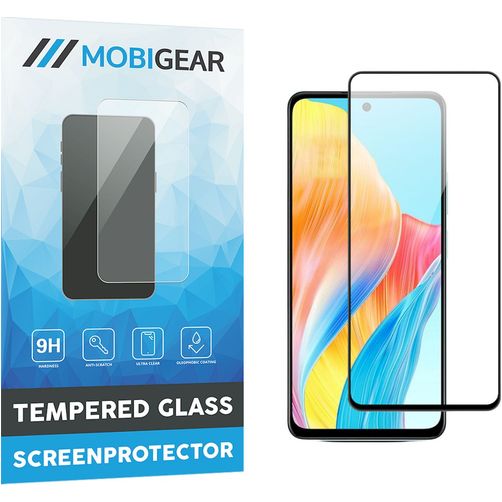 Mobigear Premium OPPO A58 4G Glazen Screenprotector - Case Friendly - Zwart