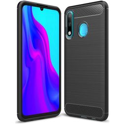 Mobigear Brushed Slim Huawei P30 Lite Hoesje Flexibel TPU Backcover - Zwart