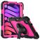 Mobigear SureGrip Xtreme iPad Mini 6 (2021) Hoes Hard Kunststof,Siliconen Backcover + Stylus Houder + Schouderband + Standaard - Zwart / Roze