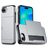 Mobigear Card iPhone 17e Hoesje Hardcase Backcover Shockproof met Pasjeshouder - Zilver