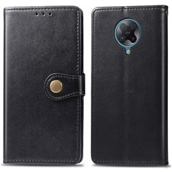 Mobigear Snap Button POCO F2 Pro Hoesje Bookcase Portemonnee - Zwart