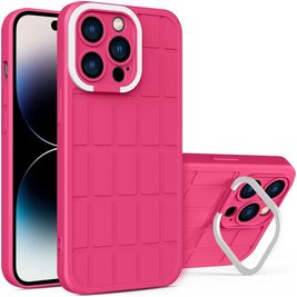 Mobigear Cube iPhone 14 Pro Hoesje Hardcase Backcover met Standaard - Magenta