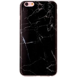 Mobigear Marble iPhone 6s Hoesje Flexibel TPU Backcover - Zwart