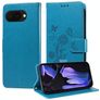 Mobigear Flowers Google Pixel 9a Hoesje Bookcase Portemonnee - Blauw