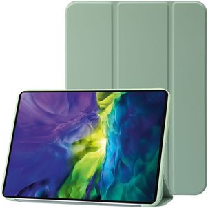 Mobigear Tri-Fold Gel iPad 11 (2025) Hoes TPU,Kunstleer Bookcase - Groen