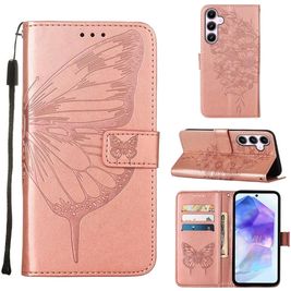 Mobigear Butterfly Samsung Galaxy A55 Hoesje Bookcase Portemonnee - Roségoud