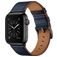 Mobigear Firenze Leren Apple Watch Bandje Gespsluiting - 49/46/45/44 mm - Donkerblauw