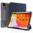 Mutural Tri-Fold Tough iPad Pro 11 Inch (2022) Hoes Bookcase + Stylus Houder - Zwart / Marineblauw