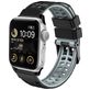Mobigear Aero Armor Siliconen Apple Watch Bandje Gespsluiting - 49/46/45/44 mm - Zwart / Grijs