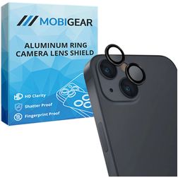 Mobigear Single iPhone 15 Glazen Camera Lens Protector - Case Friendly - Zwart